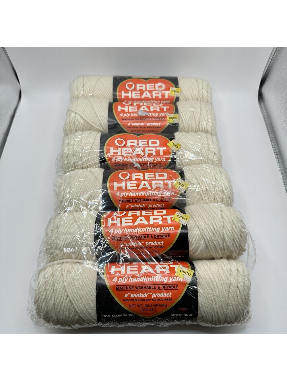 Red Heart 4ply Knit & Crochet x6 Eggshell 3.5oz 210 yds 100% Acrylic #4 Worsted